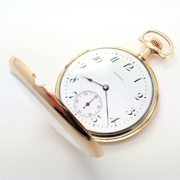 Vintage Howard 14k Yellow Gold 46mm 17j Pocket Watch c. 1920​ - Picture 6 of 6